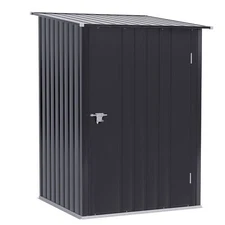 Small Lean To Garden Storage Shed Galvanized Steel Tool House with Lockable Door