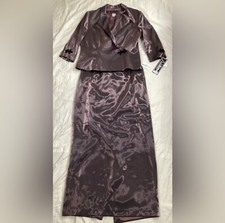 Alex Evenings Set 14 NWT Shimmery Purple 2 Piece Skirt Suit
