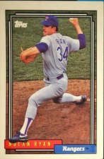 Rare Vintage Mint Condition 1992 Topps Nolan Ryan #1 Baseball Card