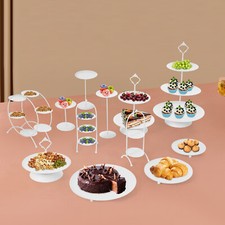 Black Cake Stand Round Dessert Display Metal Cupcake Stand Fruit Snack Stand