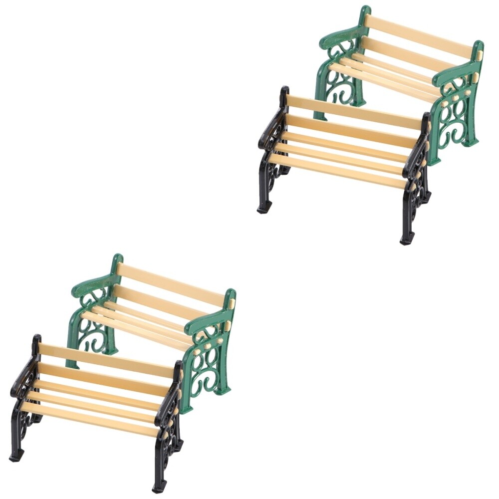 4 Pcs Mini Residential Bench Miniature for Crafts Childrens Furniture