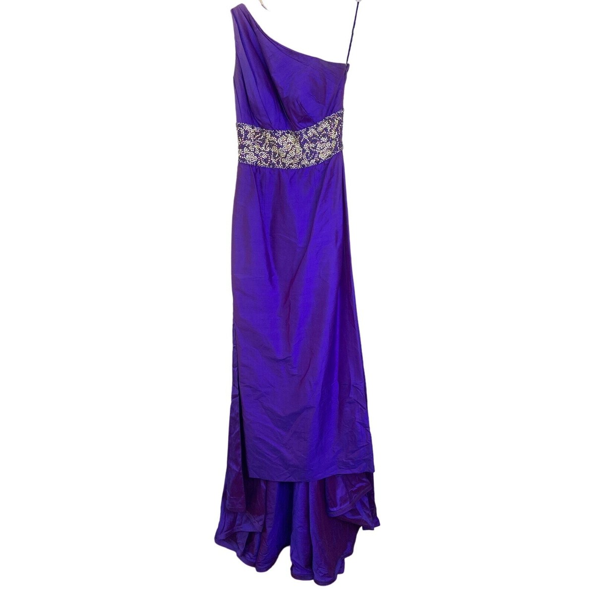 Sherri Hill Rhinestone Embellished Gown Maxi Dress One Shoulder