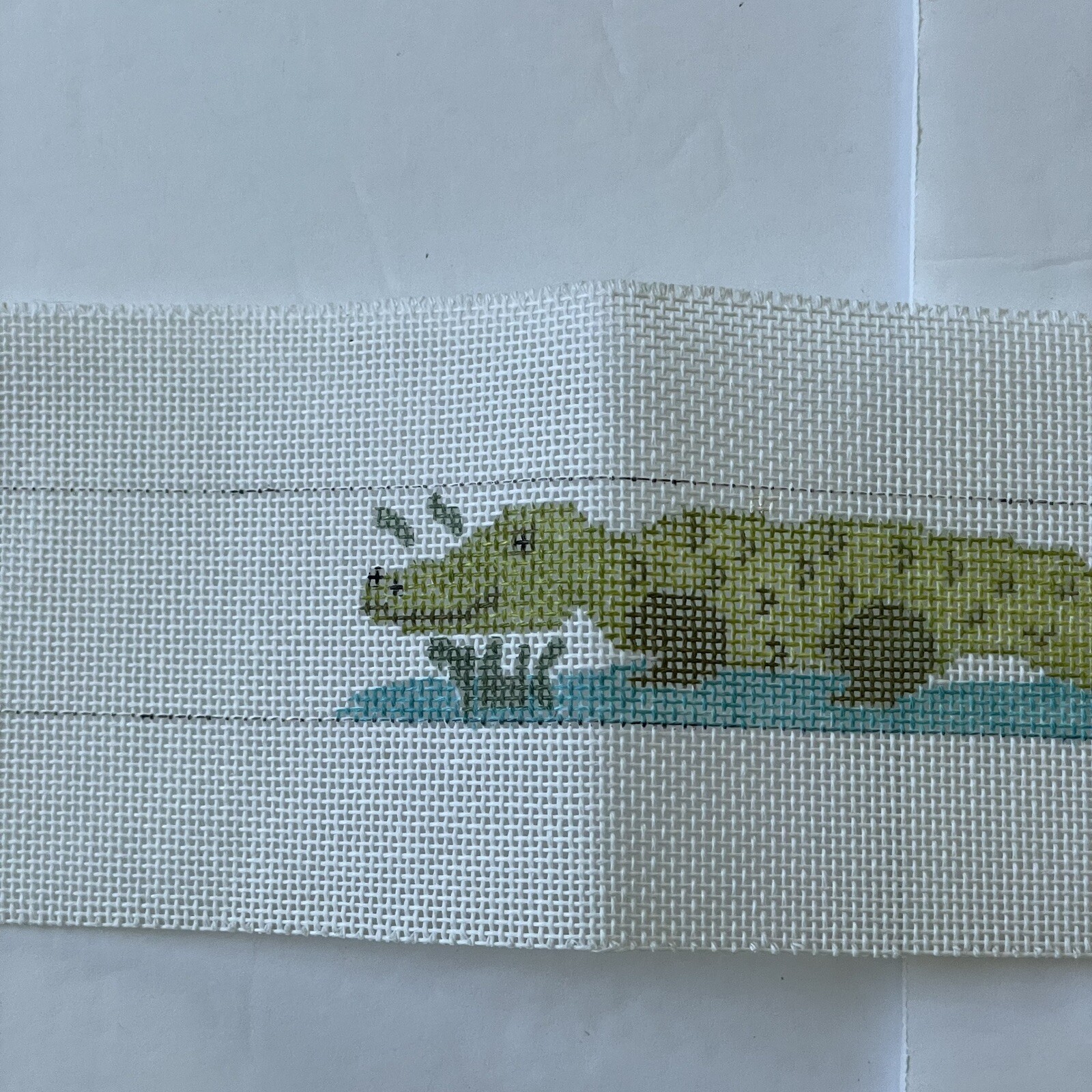 Alligator Handpainted Needlepoint Canvas For Belt Florida Gator Design 18ct eBay