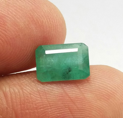 2.33 Ct Natural Emerald Cut Top Green Zambia Loose Emerald Untreated Top Quality - 第 1/12 張圖片
