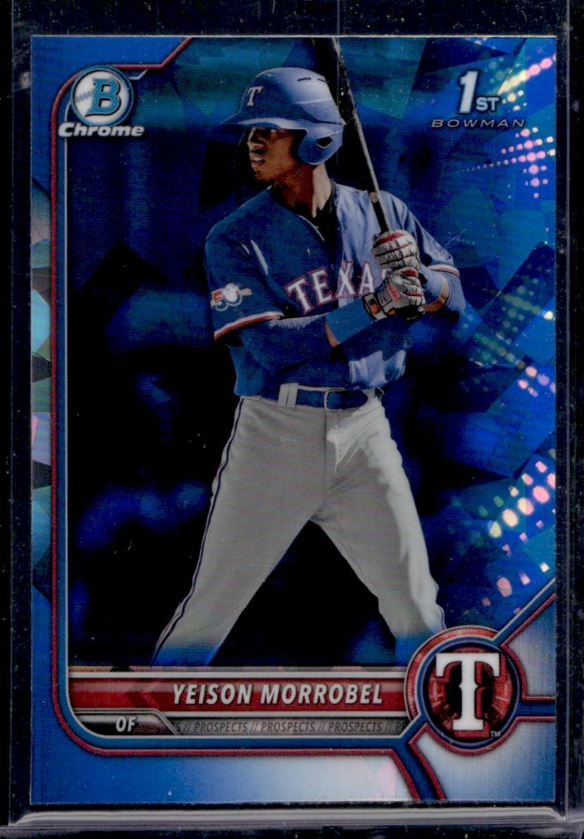2022 Bowman Chrome Sapphire #BCP-200 Yeison Morrobel RC Texas Rangers