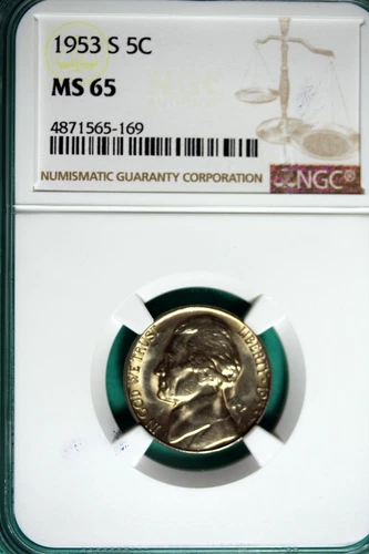 1953 - S NGC MS65 JEFFERSON NICKEL!!  #B26291