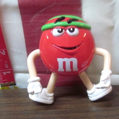 【超美品】M&M's RED BLUE フィギュア M&Ms bendable toy figure NWT red character w/ headband 2004 candy