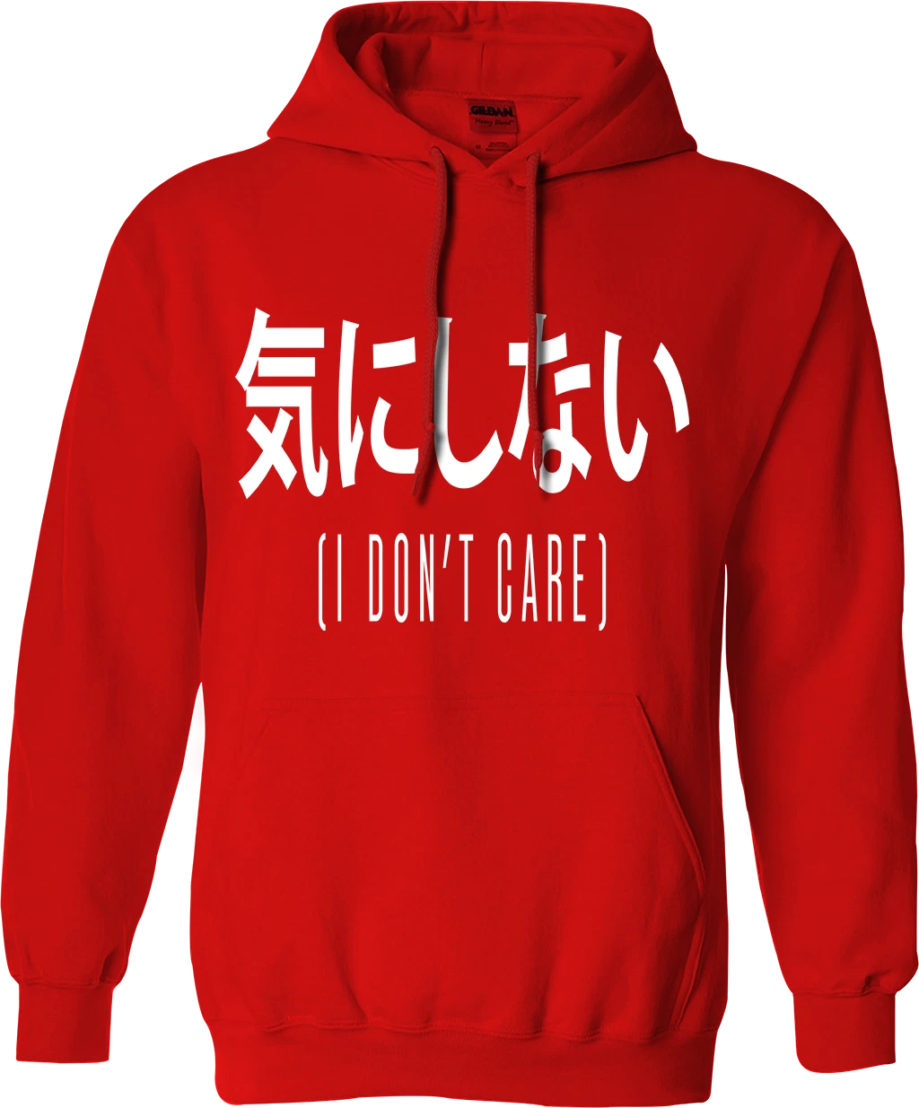 RHUDE Felpa con cappuccio scrittura cinese I Don't Care slogan divertente scherzo retrò adulto regalo top