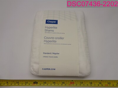 Set of 2; Casper Hyperlite Standard Pillow Shams White 28.5''x20.5''