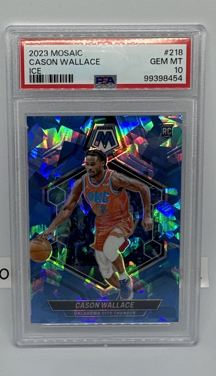 2023-24 Panini Mosaic - NBA Debut Ice Mosaic Prizm #258 Cason Wallace /125 POP 5