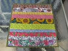 Hand Made Quilted Spring Summer Table Runner Table Topper 18 x 19 Reversible