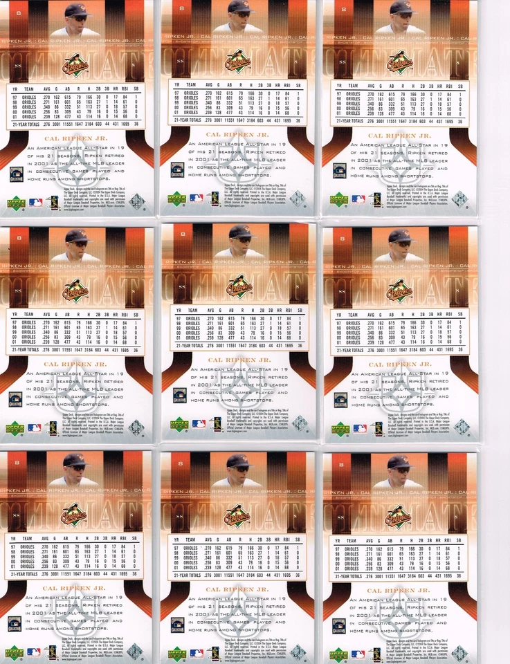 CAL RIPKEN JR. 2004 ULTIMATE COLLECTION BASE CARD # /675 ORIOLES HOF - Image 2 of 2