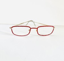 Crystal Rectangular Reading Glasses Red Readers Made With Swarovski New 1.00