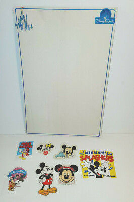ASSORTED WALT DISNEY VINTAGE 1980'S CLOTHING TAGS & RETAIL DISPLAY BACKING BOARD