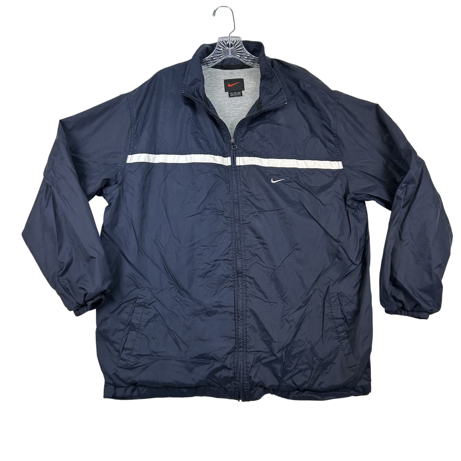 SACAI X NIKE Giacca a vento vintage Nike uomo XL blu navy full zip anni 90 foderata logo swoosh