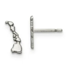 BRAND NEW 925 Sterling Silver Hawaii State Push Back Earrings Model: XNE50SS-HI