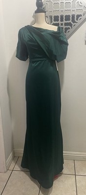 NWT EMERALD STRAPPY CRISS-CROSS BACK MAXI BUILT-IN PADS WAIST BONING LINED