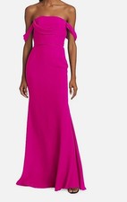 Vera Wang Bride Women's Pink Andree Draped Off-the-Shoulder Gown Dress Size 6