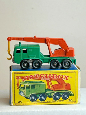Matchbox No. 30, 8 Wheel Crane Truck with Original Box, Nice