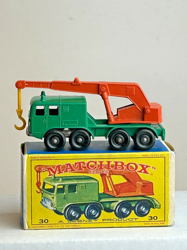 Matchbox No. 30, 8 Wheel Crane Truck with Original Box, Nice