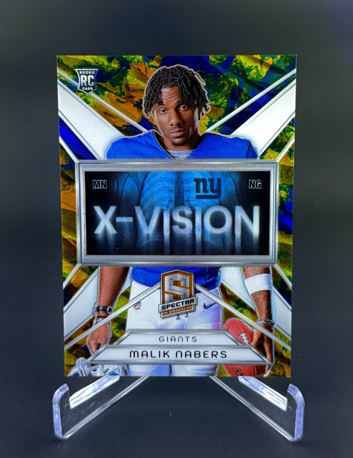 Malik Nabers Panini Spectra X-Vision #XVMNS Neon Splatter