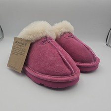 BEARPAW Women's Loki II Slippers REAL Sheepskin  Suede pink sz 9