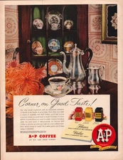 A&P Coffee 1949 Life Magazine Ad Print Corner on Good Taste Vintage