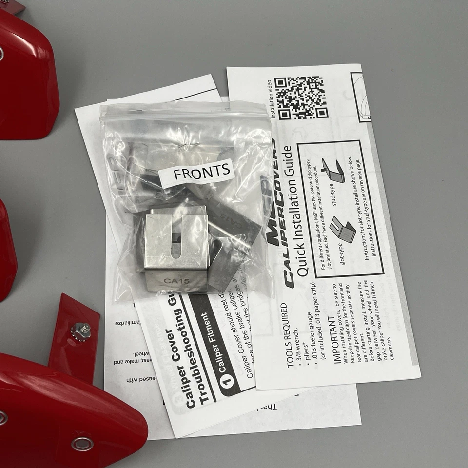 MGP Brake Caliper Covers 2014-18 Chevrolet Silverado 1500 Red Silver 14005SBOWRD - Image 3 of 4