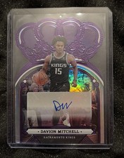 DAVION MITCHELL 2022-23 CROWN ROYALE PURPLE CROWN AUTOGRAPH AUTO /25