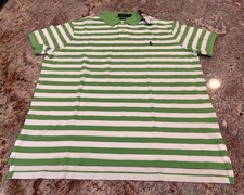 NWT Polo Ralph Lauren Custom Fit Striped Polo Shirt Green White Purple Pony XL