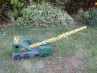 VINTAGE MARX TIN PLATE LUMAR CONSTRUCTION POWERHOUSE TRUCK CRANE 1950S 16”x 28”