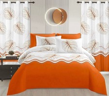 NEW 8 PIECES SET SHEET WITH CURTAINS