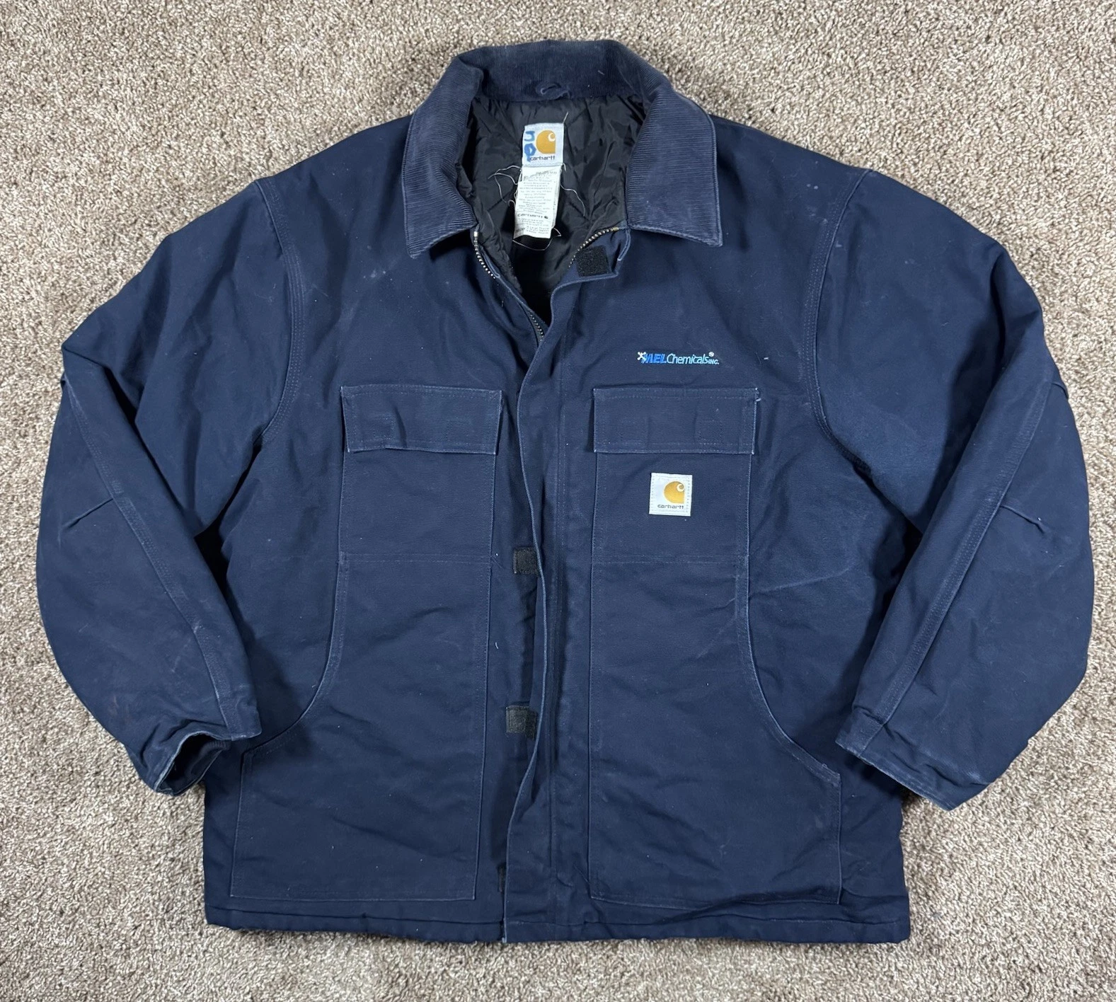 Carhartt Duck Canvas Jacket Men’s XL Lined Corduroy Collar Barn Coat C003 DNY
