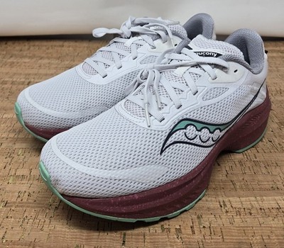 Saucony Shoes Womens 10 Axon 3 White Red Athletic Running Walking Sneakers