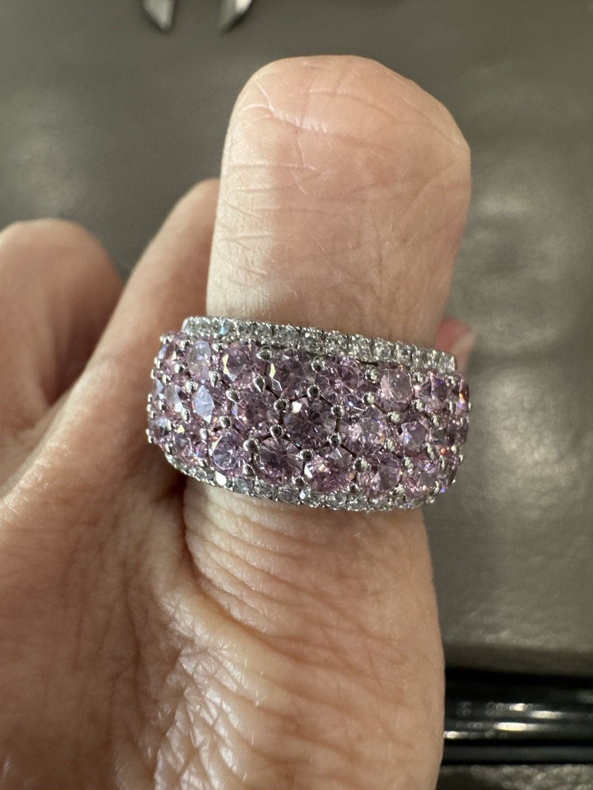 Ladies Sterling Silver Statement Ring set with Pi… - image 7