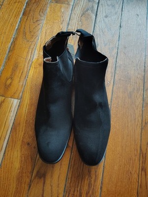 H&M Men Classic Black Suede Chelsea Boots Size 7.5