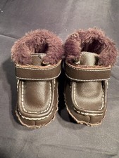 Baby Brown Faux Fur Lined Booties Moccasins Infants Toddlers Size 3