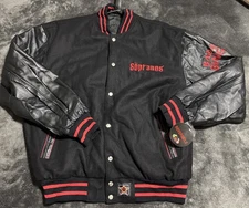 The Sopranos JH HBO varsity bomber Jacket NEW leather & wool reversible Men's XL