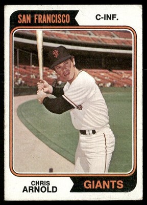 Chris Arnold 1974 Topps #432 San Francisco Giants Good Low Grade Creases