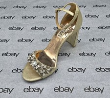 Badgley Mischka Barby Suede Evening Sandles Women's Size: 6 Metallic Gold MP3551