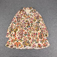 Sézane Ares Mini Dress Floral Print Viscose Long Sleeve Size 34