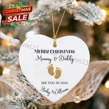 Merry Christmas Mommy and Daddy See You in Christmas Tree Ornament , Pregnan...