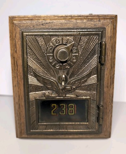 Antique Vintage Post Office Door Mail Box Postal Bank Flying Eagle #238 W/combo
