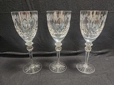 Set Of 3 Perfect Unused  9.25" Rogaska Queen Crystal Glass Water Goblets 