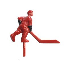 Shelti Dome Bubble Hockey Player - Red Angled Short Stick