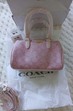 Coach Mini Umhängetasche Crossbody rosa Logo...