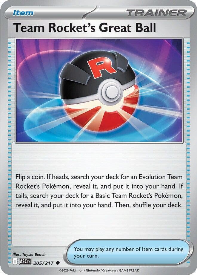 Pokemon Team Rocket's Great Ball 205/217 ME: Ascended Heroes Reverse Holo NM