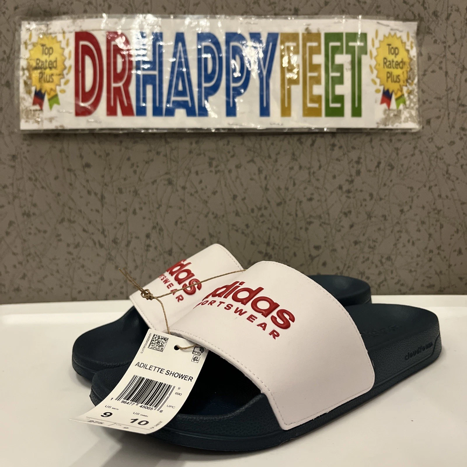 Adidas Adilette Shower sandali uomo taglia 9 bianco II0017 nuovi