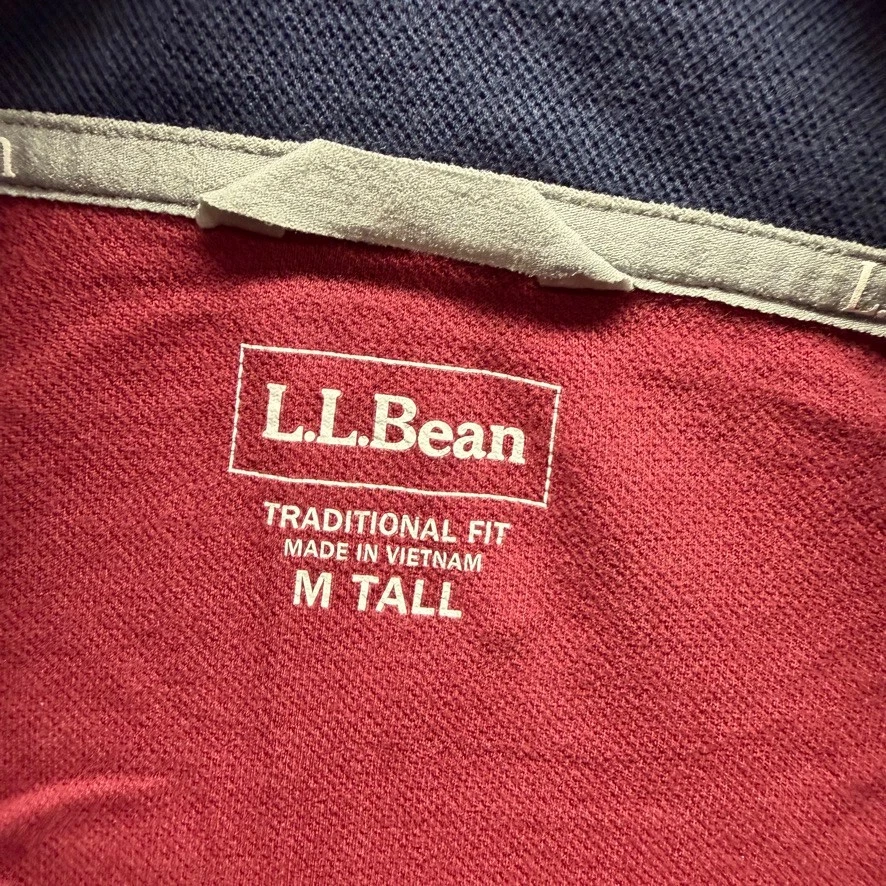 LL Bean Sudadera Para Hombre Mediana Alta Pullover Rojo 1/4 Cremallera Exterior Tradicional Foto 4 de 4