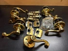 Kwikset Door Handle Set w/ Latch, Striker Plate & Screws Complete Hardware LOT